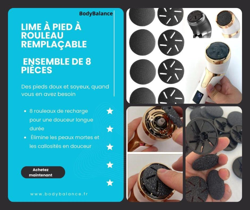 Rouleaux de Rechange pour Limes à Pieds