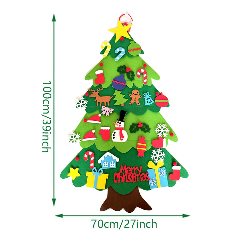 Décorations de Noël en feutrine à faire soi-même : sapin de Noël, décorations de Noël pour la maison, Noël 2025, cadeaux de Noël pour enfants, Père Noël